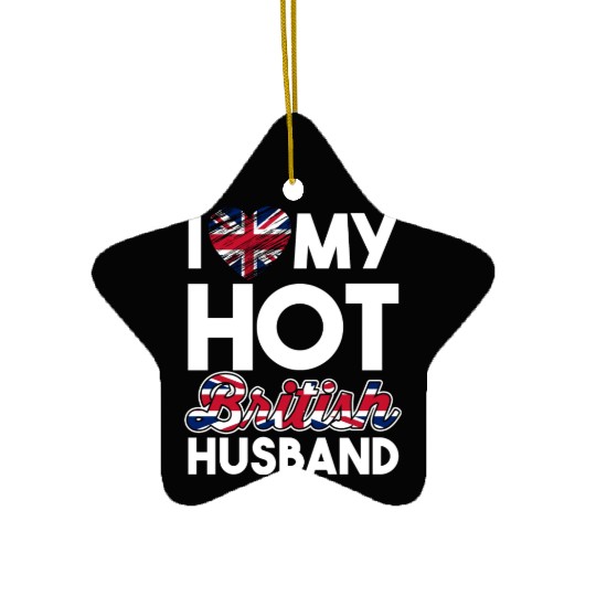 Couple Matching Uk Citizen I Love My Hot British Ceramic Ornaments