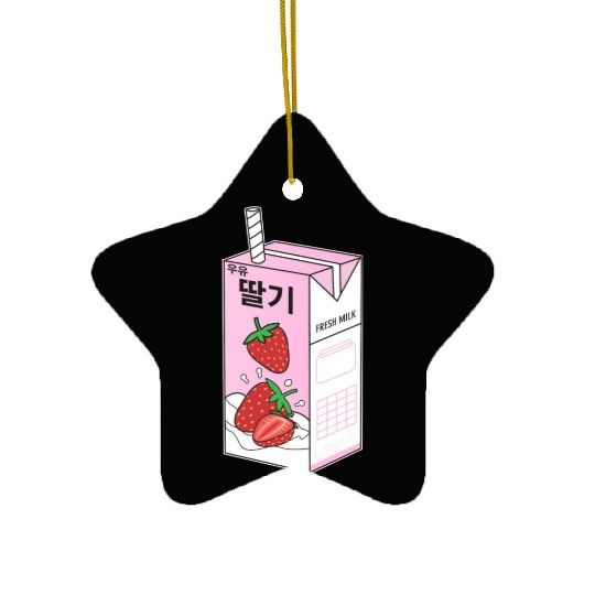 K Pop Strawberry Milk Drink Korea Kpop Korean Ceramic Ornaments