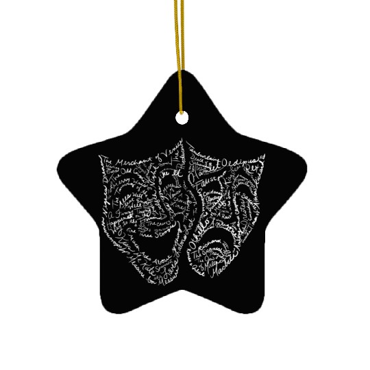 Comedy Tragedy Word Ceramic Ornaments