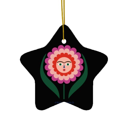Frida Kahlo Colorful Flower Feminist Mexican Ceramic Ornaments