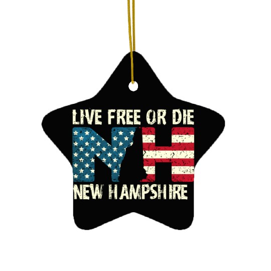 New Hampshire Patriotic Live Free Or Die Product Ceramic Ornaments