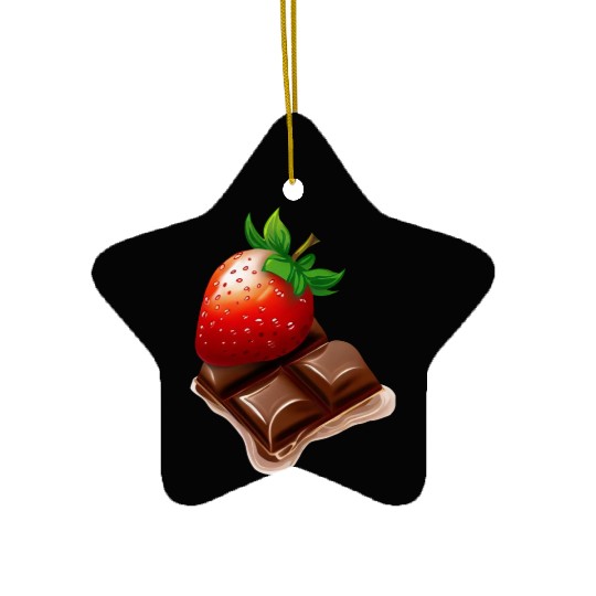 Melting Strawberry Chocolate - Sweet Dessert Ceramic Ornaments