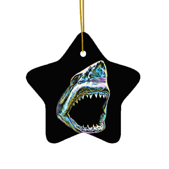 Great White Shark Motif Sharks Ceramic Ornaments