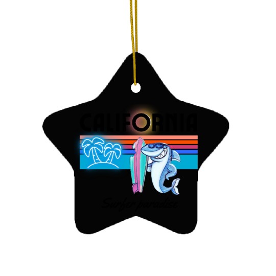 California surf Ceramic Ornaments