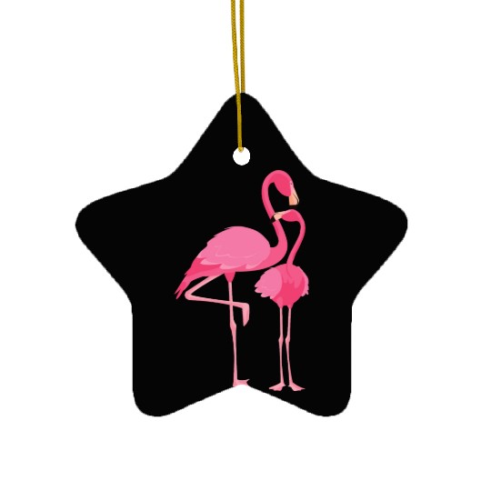 Flamingo with Child Ceramic Ornaments