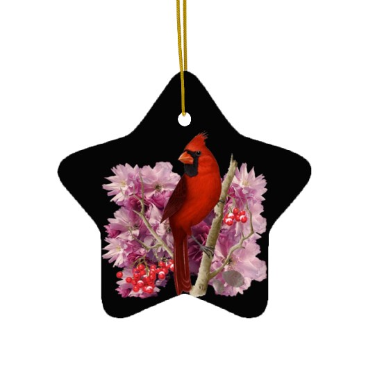 Funny Red Cardinal Bird Ornament Christmas Gifts Ceramic Ornaments