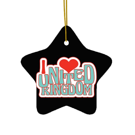 United kingdom hearts Ceramic Ornaments