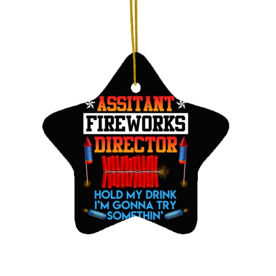 Independence Day Assistant Fireworks Director USA Ceramic Ornaments