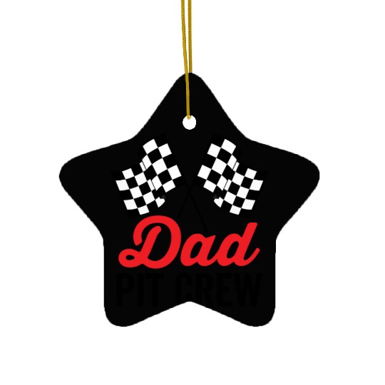 Dad Pit Crew for Racing Party Costume Ceramic Ornaments