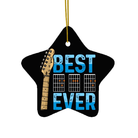 Best Dad Ever Guitarist Father Guitar Musician Ceramic Ornaments