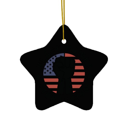 Black Power Stop Racism Ceramic Ornaments