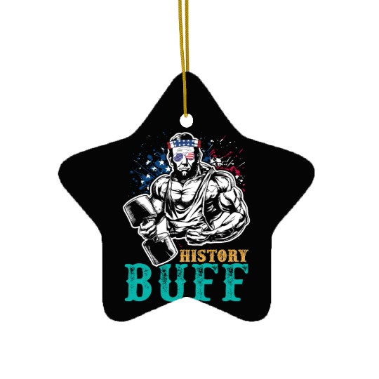 History Buff Independence Day Lincoln Patriot USA Ceramic Ornaments