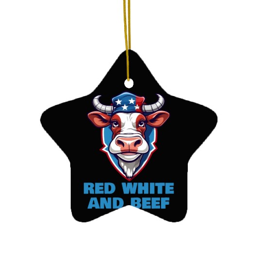 Red White And Beef Ceramic Ornaments