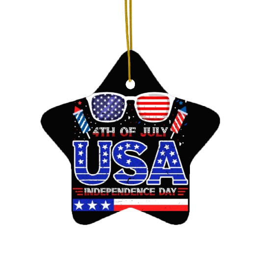 4th July USA Independence Day All American Pride Ceramic Ornaments