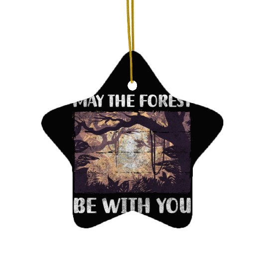 Forest Forests Wilderness Forester Ceramic Ornaments