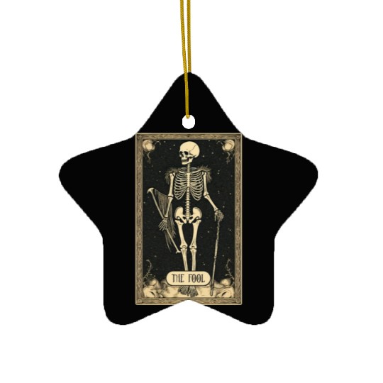 The Fool Skeleton Tarot Card Ceramic Ornaments