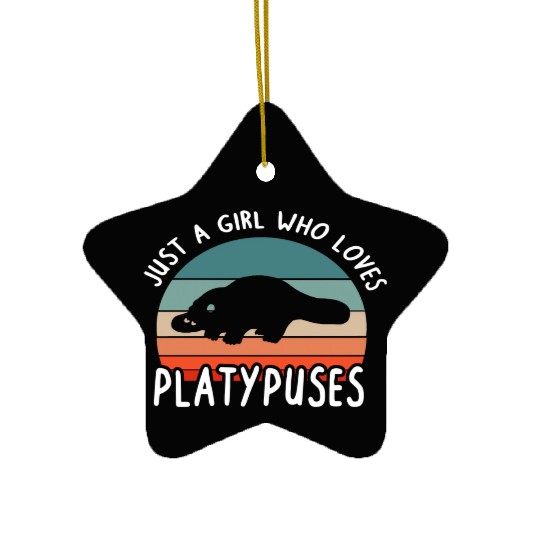 Girl Platypus Lover Illustration Animal Ceramic Ornaments