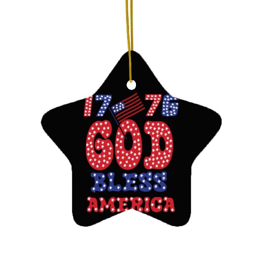 1776 GOD BLESS AMERICA FOR FREEDOM Ceramic Ornaments