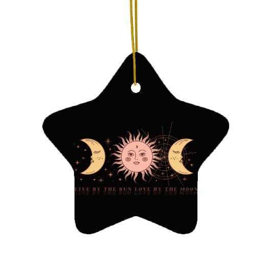 Boho Celestial Sun And Moon Ceramic Ornaments
