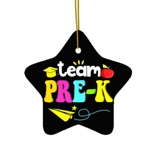 Happy Back To School Team Pre K Preschool Teacher Ceramic Ornaments