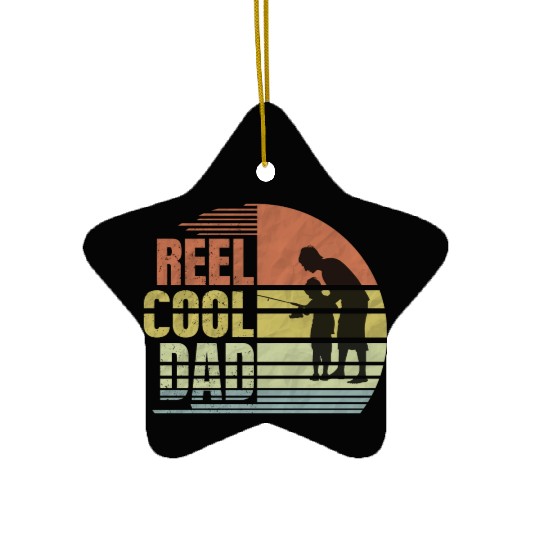 Father's Day Fishing Reel Cool Dad Ceramic Ornaments