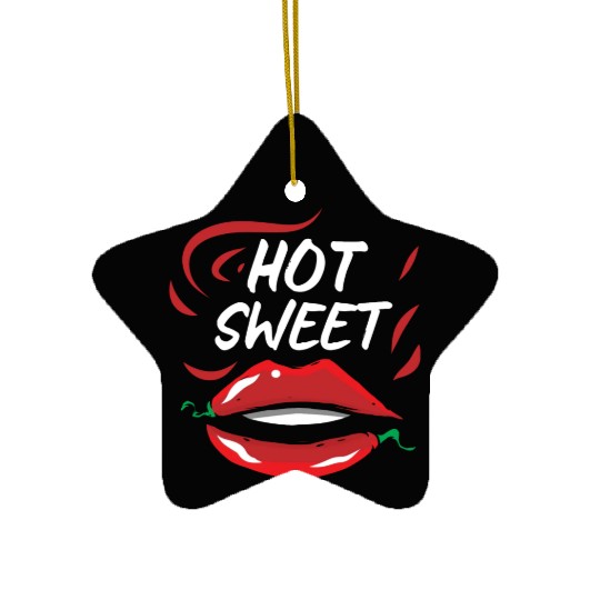 Red Hot Sweet Pepper Lips Ceramic Ornaments