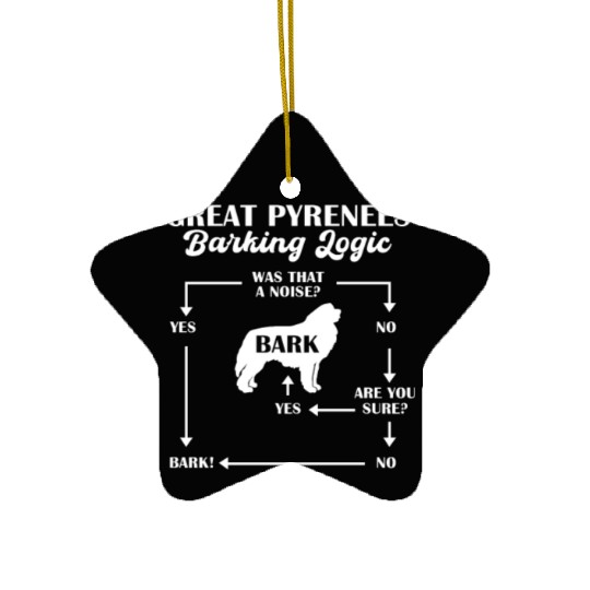 Great Pyrenees Barking Logic Ceramic Ornaments