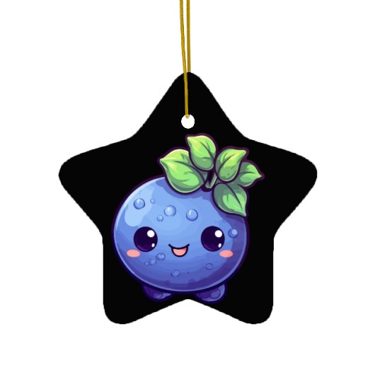 Blueberry kawaii Ceramic Ornaments