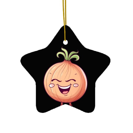 Onion Vegetable Vegan Farmer Funny Cute Love Ceramic Ornaments