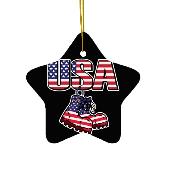 God bless America the land of the free Ceramic Ornaments