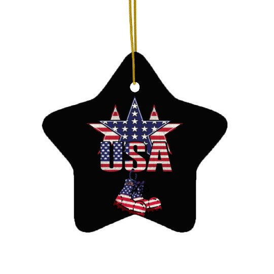 God bless America the land of the free Ceramic Ornaments