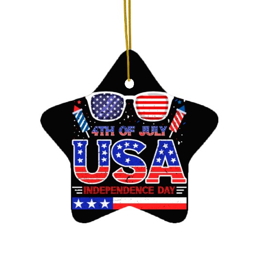 4th July USA Independence Day All American Pride Ceramic Ornaments