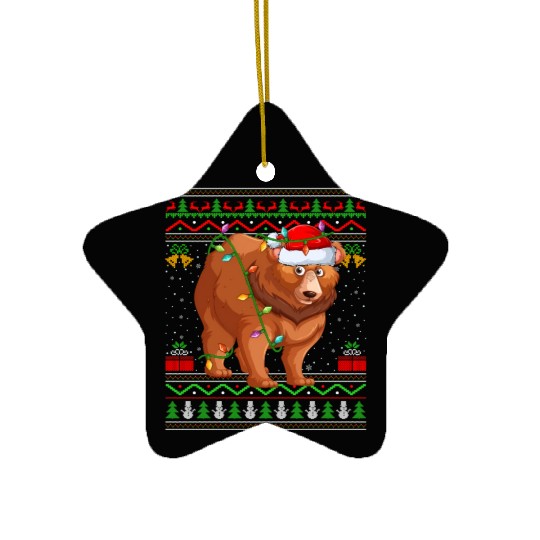 Bear Animal Ugly Grizzly Bear Ceramic Ornaments