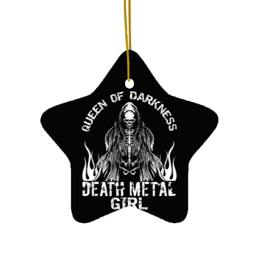 Goth Rock Satan Girl Woman Festivals Death Metal Ceramic Ornaments