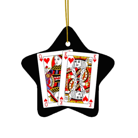 Queen and King of Hearts Ceramic Ornaments