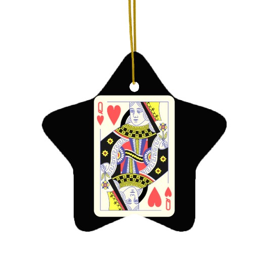 Queen Of Hearts Playing Card Halloween Ceramic Ornaments