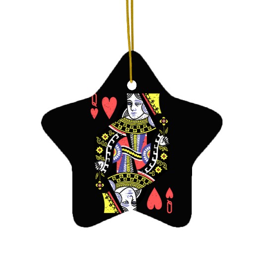 Queen Of Hearts Playing Card Halloween S Ceramic Ornaments