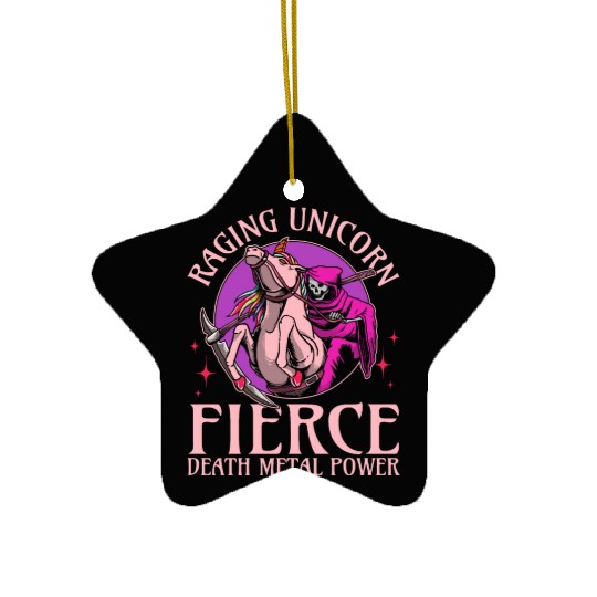 Goth Rock Satan Unicorn Festivals Death Metal Ceramic Ornaments