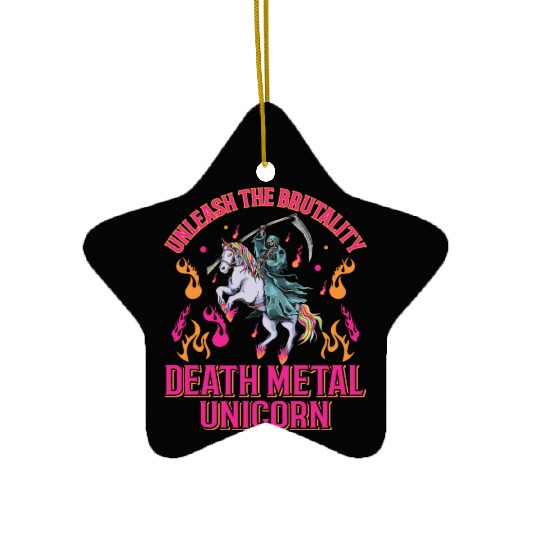 Goth Rock Satan Unicorn Festivals Death Metal Ceramic Ornaments