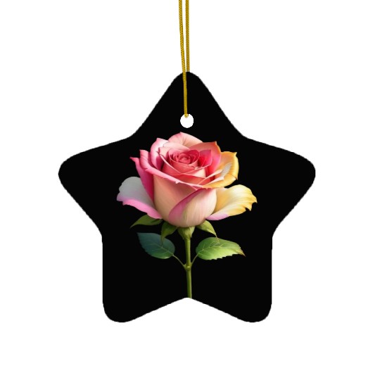 A vintage style of colorful fancy roses. Ceramic Ornaments