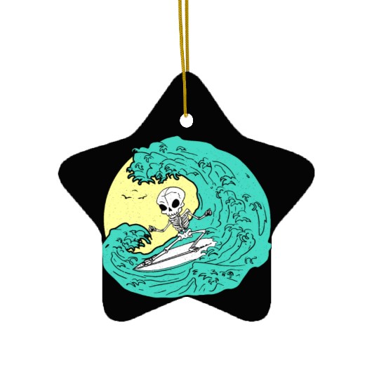 Skeleton surfing on Wave Ceramic Ornaments