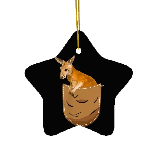 Kangaroo In Pocket Funny Animal Lover Ceramic Ornaments