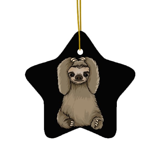 sloth omg what did i do Ceramic Ornaments