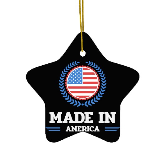 made in america red girl love Ceramic Ornaments