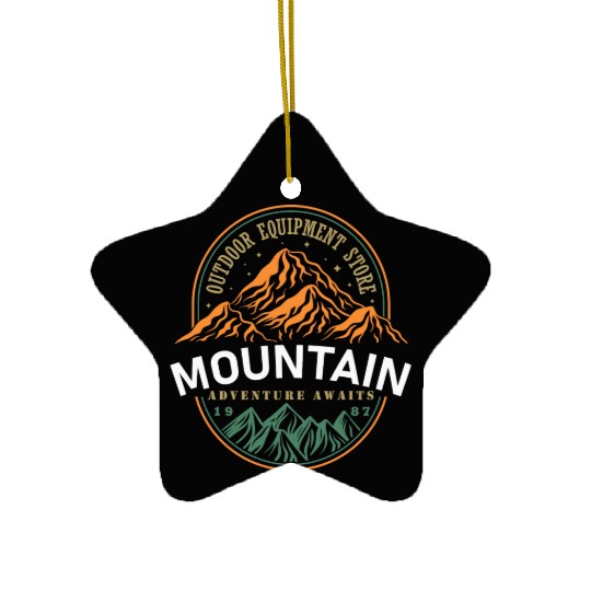 The mountains call hiking rock climbing Ceramic Ornaments