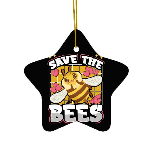 Save The Bees Cute Bumblebee Ceramic Ornaments