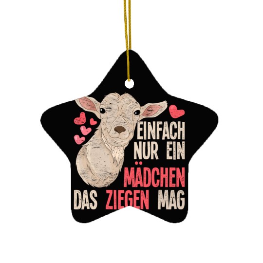 Just a girl who likes goats animal goat Ceramic Ornaments