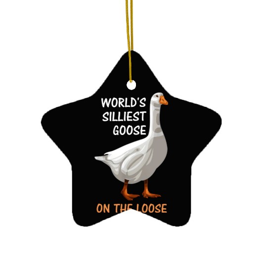 World s Silliest Goose On The Loose Funny Silly Ceramic Ornaments