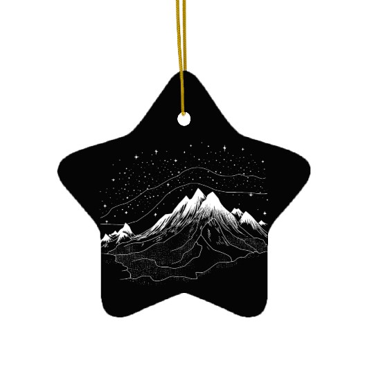 Night Starts and Mountain Ceramic Ornaments