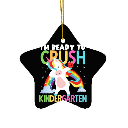 Back to School Im Ready to Crush Kindergarten Girl Ceramic Ornaments